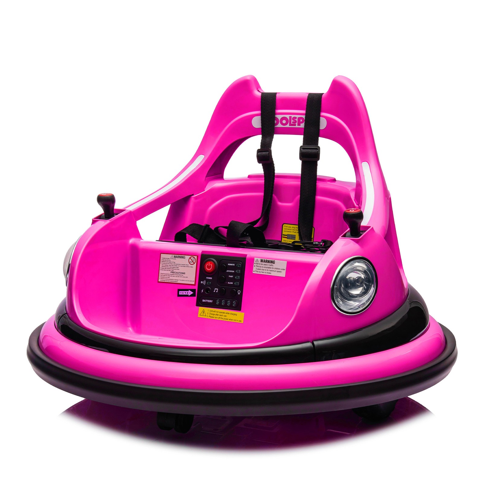 12V Ride on Bumper Car for Kids Electric Car for Kids 1.5-5 Years Old LED Pink