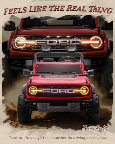 First Ride On Ford Bronco 24V Ride on Toys for Boys & Girls, 2 Seater Kids El…