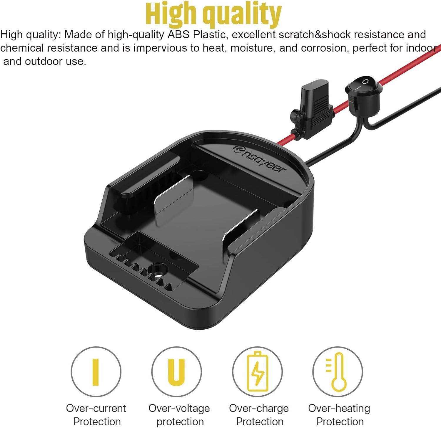 18V Power Wheel Adapter with Safety Fuse & Easy Installation Features