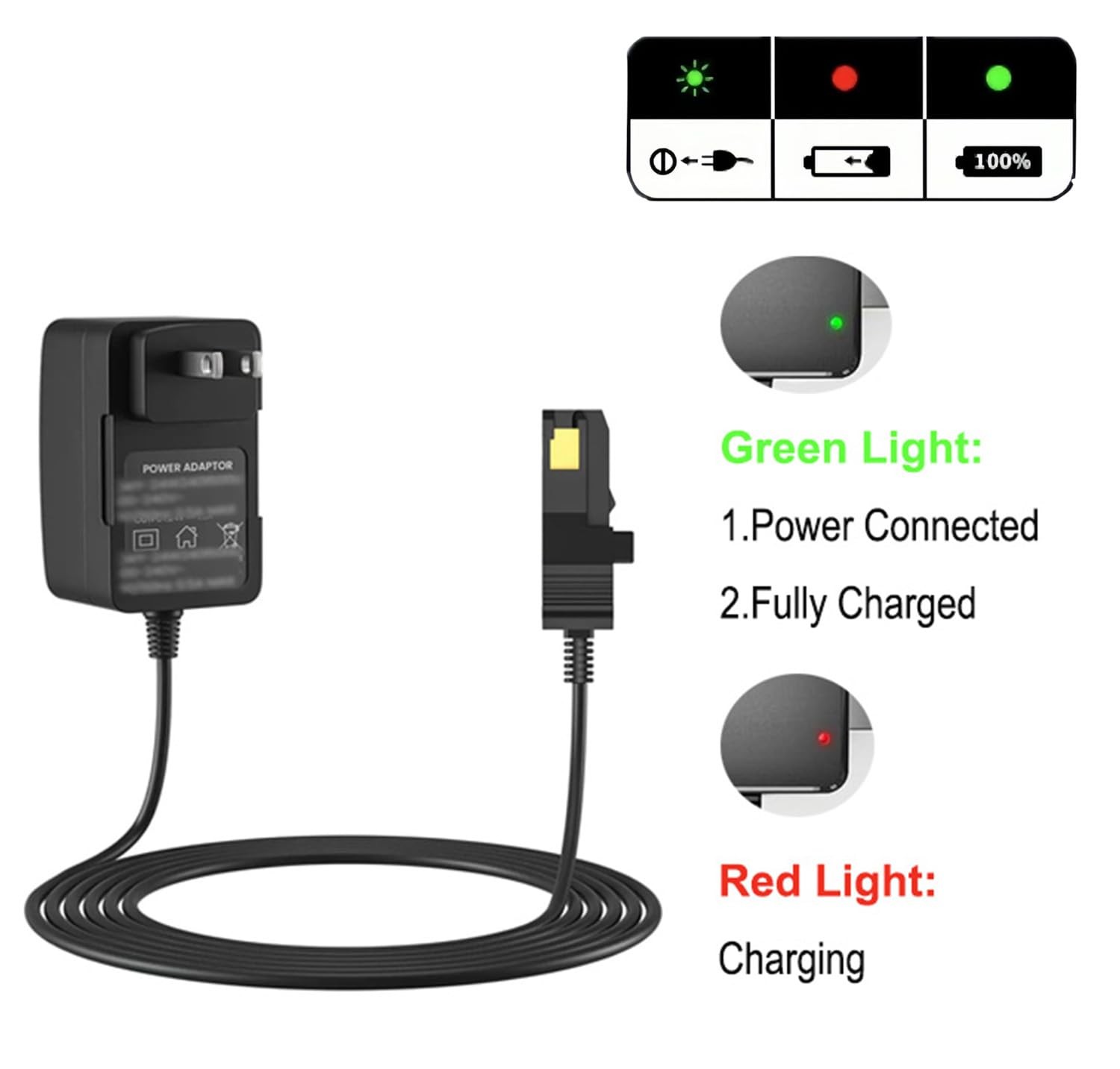 for Power Wheels 12 Volt Battery Charger, 6.6ft Cord with DualColor Indicator…
