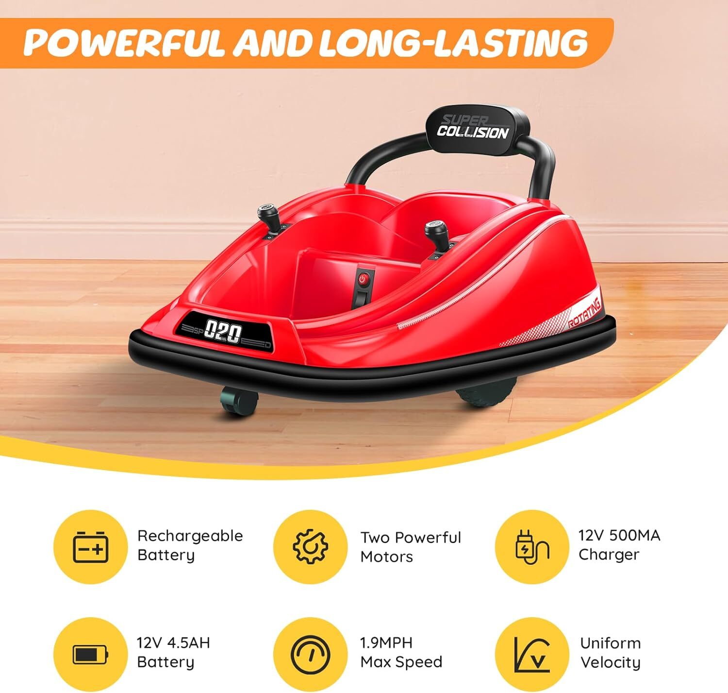12V Kids Ride on Bumper Car 360° Spinning Electric Vehicle w/Remote Control MP3