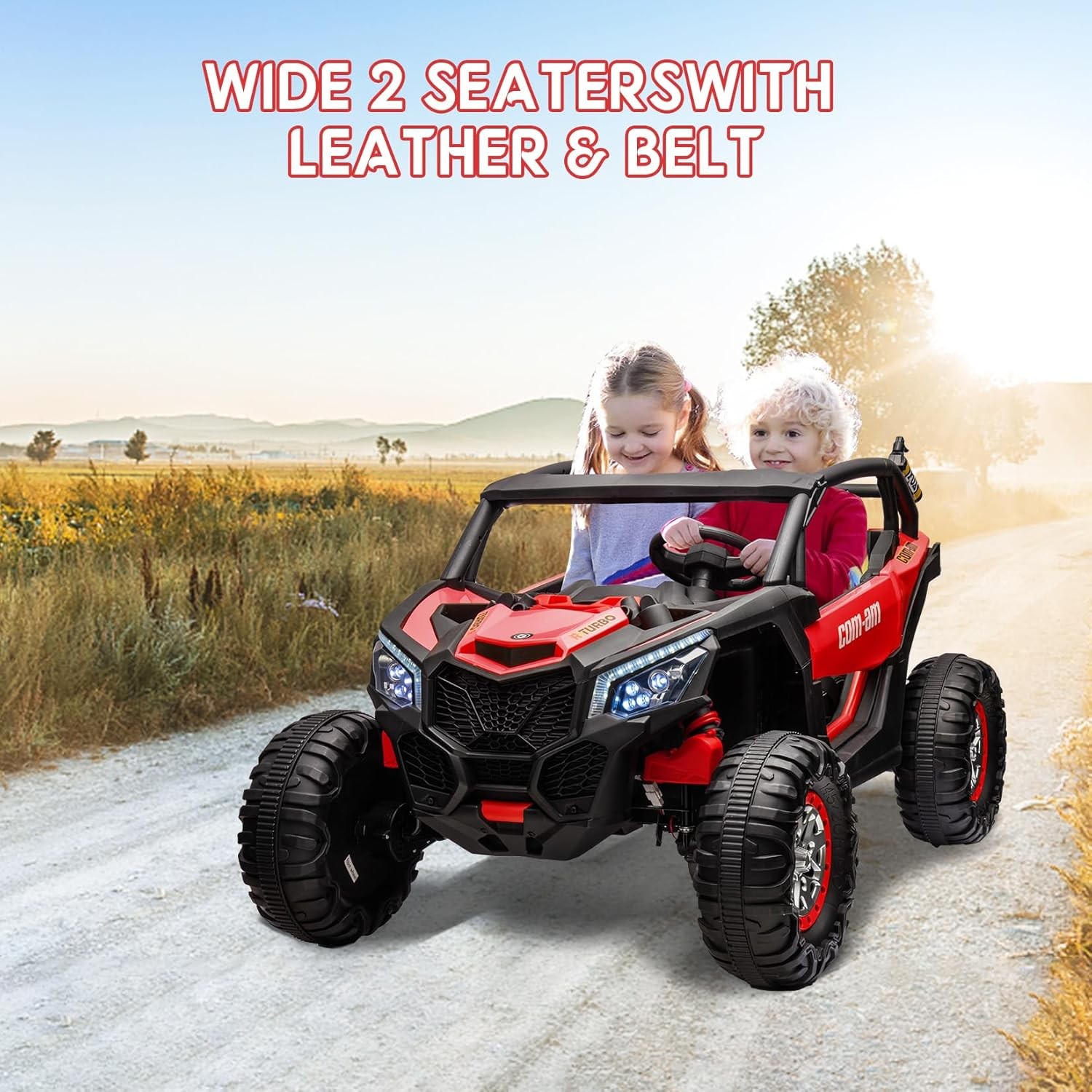24V 2-Seater 4WD Kids Truck 300W Power with Remote, Spring Suspension Multicolor
