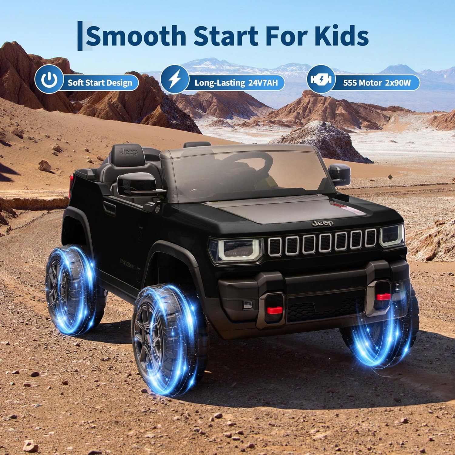 24V 2 Seater Kids Ride on Car Electric Truck Toys for Big Kids Ages 3-8
