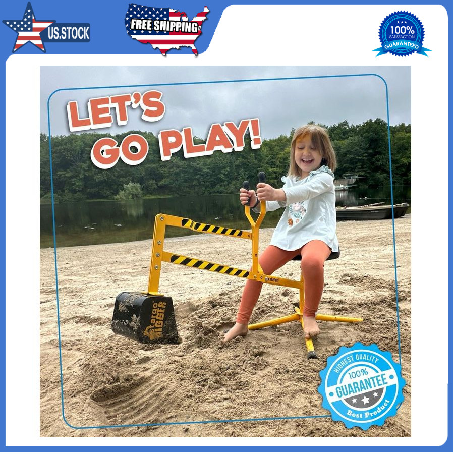 Stargo Sand Digger Kids Excavator Ride on Toy, Beach Toys Outdoor Sandbox Toy