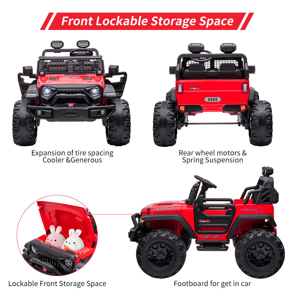 24V Ride on Car For Kids Electric Truck With Remote Control and Music Player
