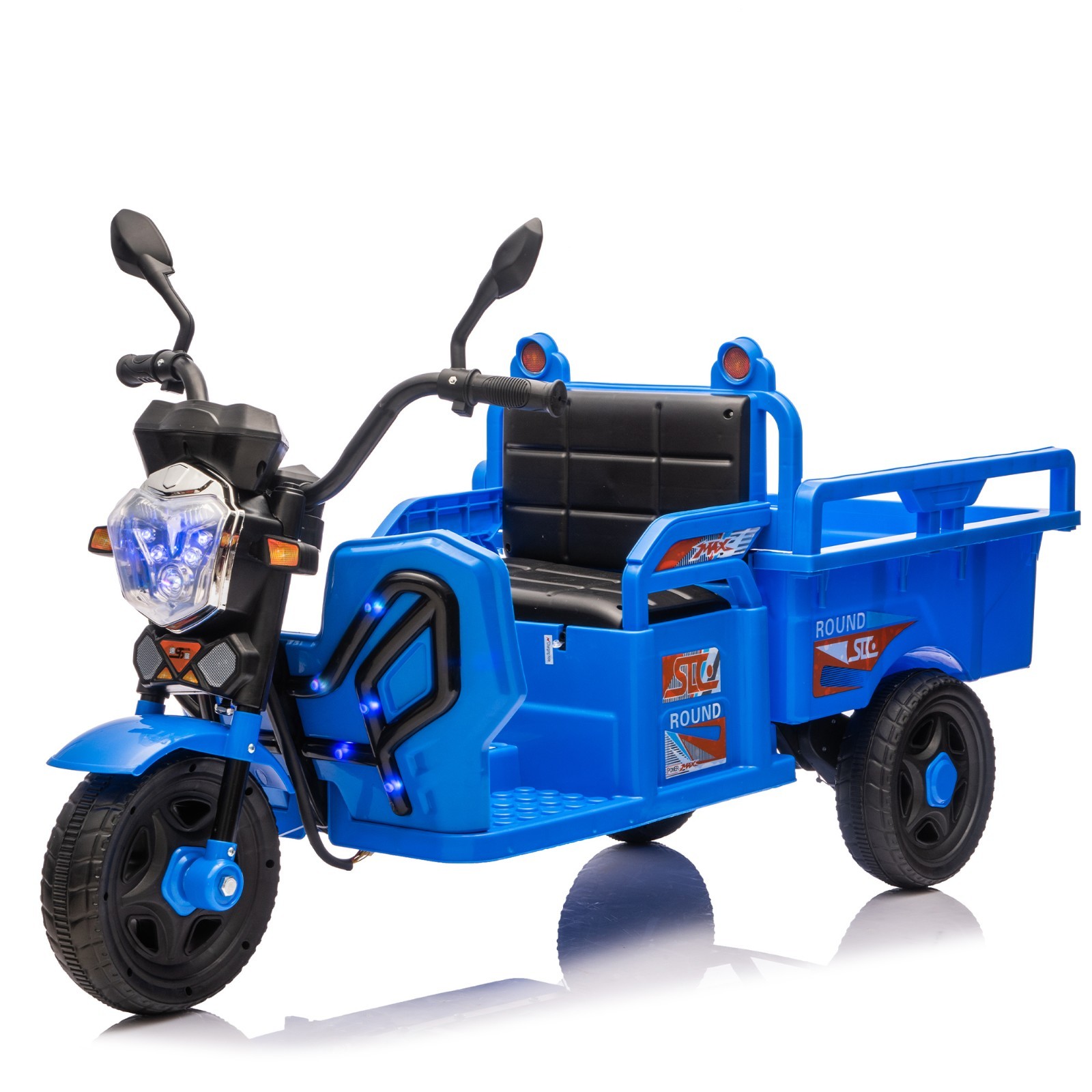 12V Kids Electric 3-Wheel Cargo Truck 2WD Anti-Slip Wheels Large Storage Space