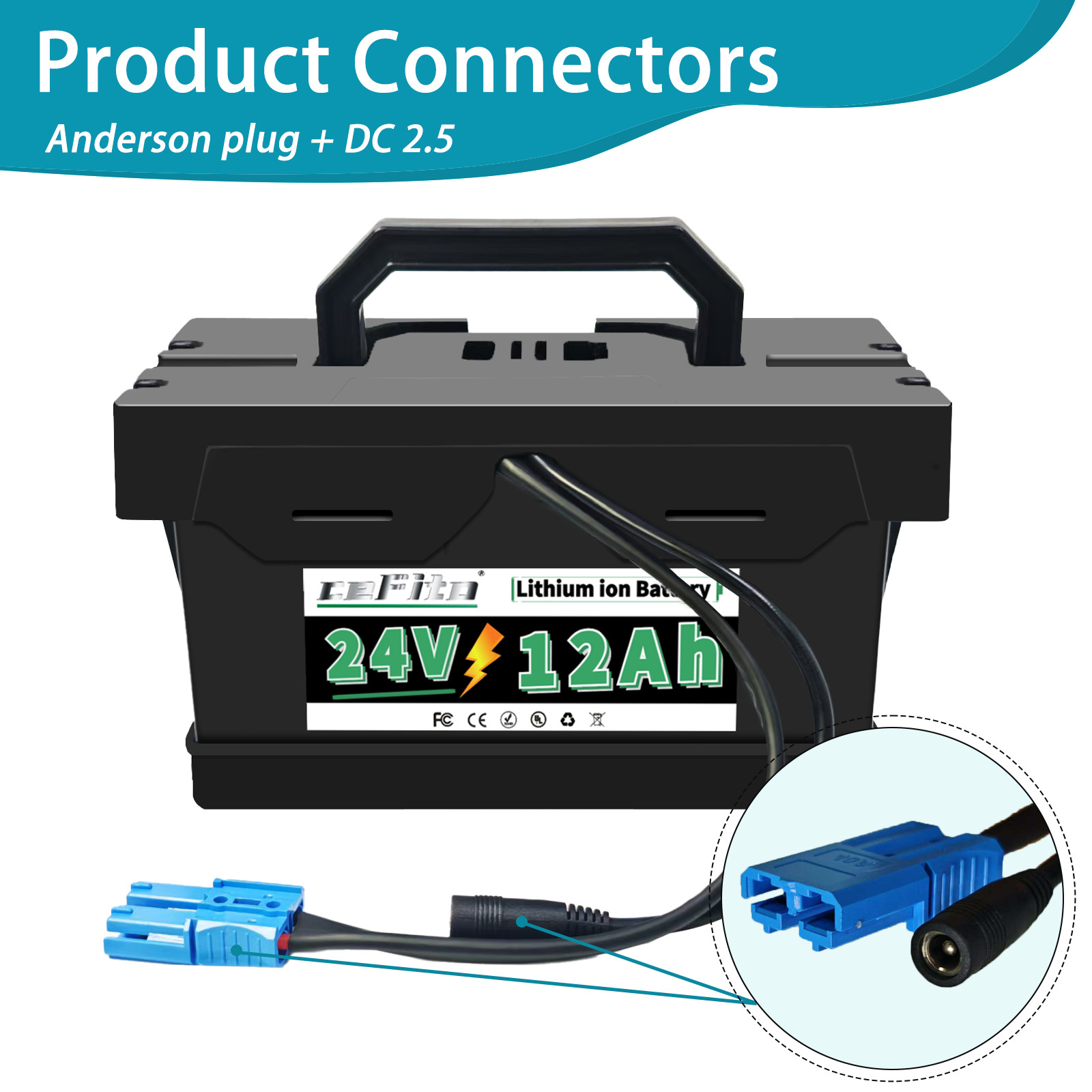 24V 12Ah Lithium Battery for Power Wheels 24V Battery for Kids Ride-On Cars Toys