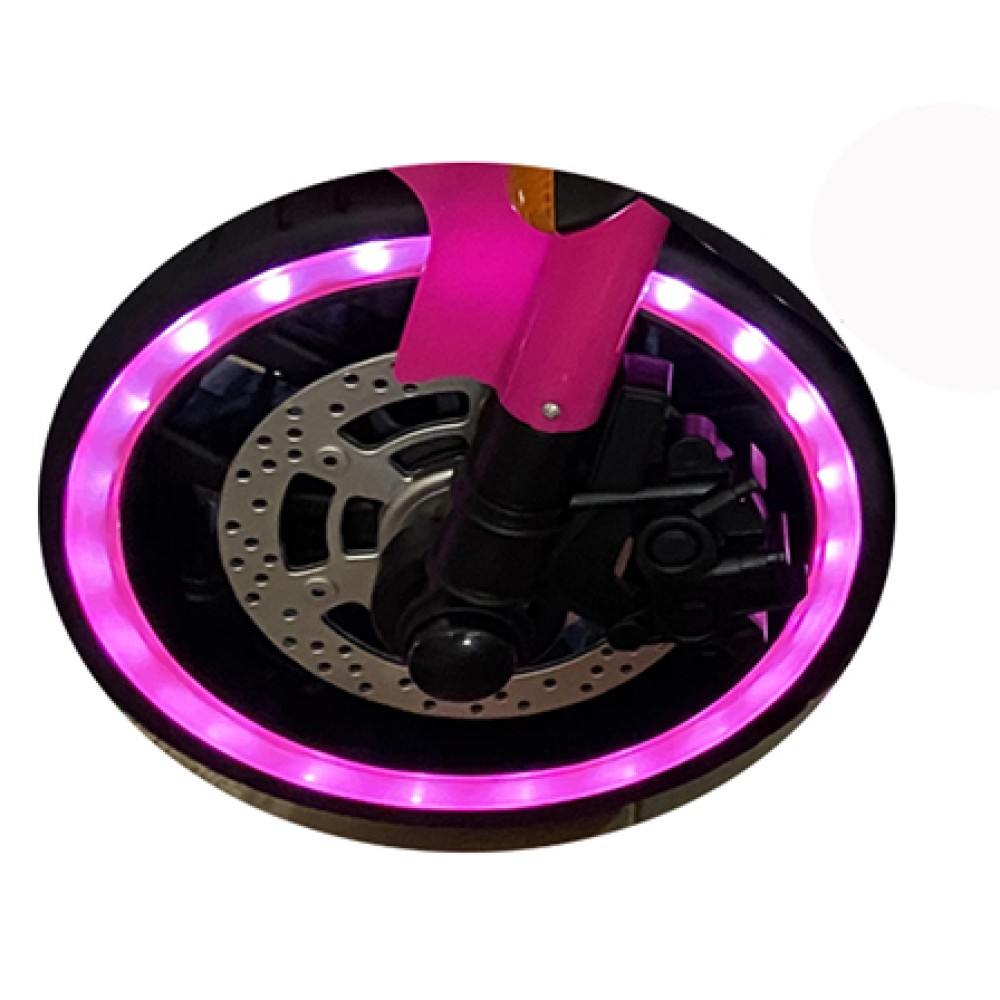 Light Up Wheels 12V Kids Ride On Motorcycle with Training Wheels & Hand Control