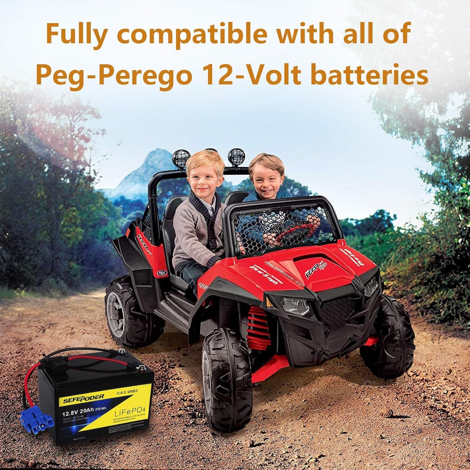Replacement Battery Compatible with Peg Perego 12 Volt Ride on Toys,12V 20Ah Lif
