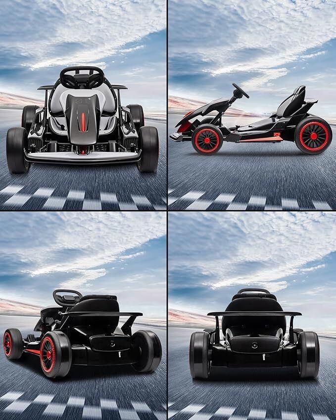Kids 24V Ride On Toy Go Kart Child Electric Drift Go-Kart w/Long-Lasting Battery
