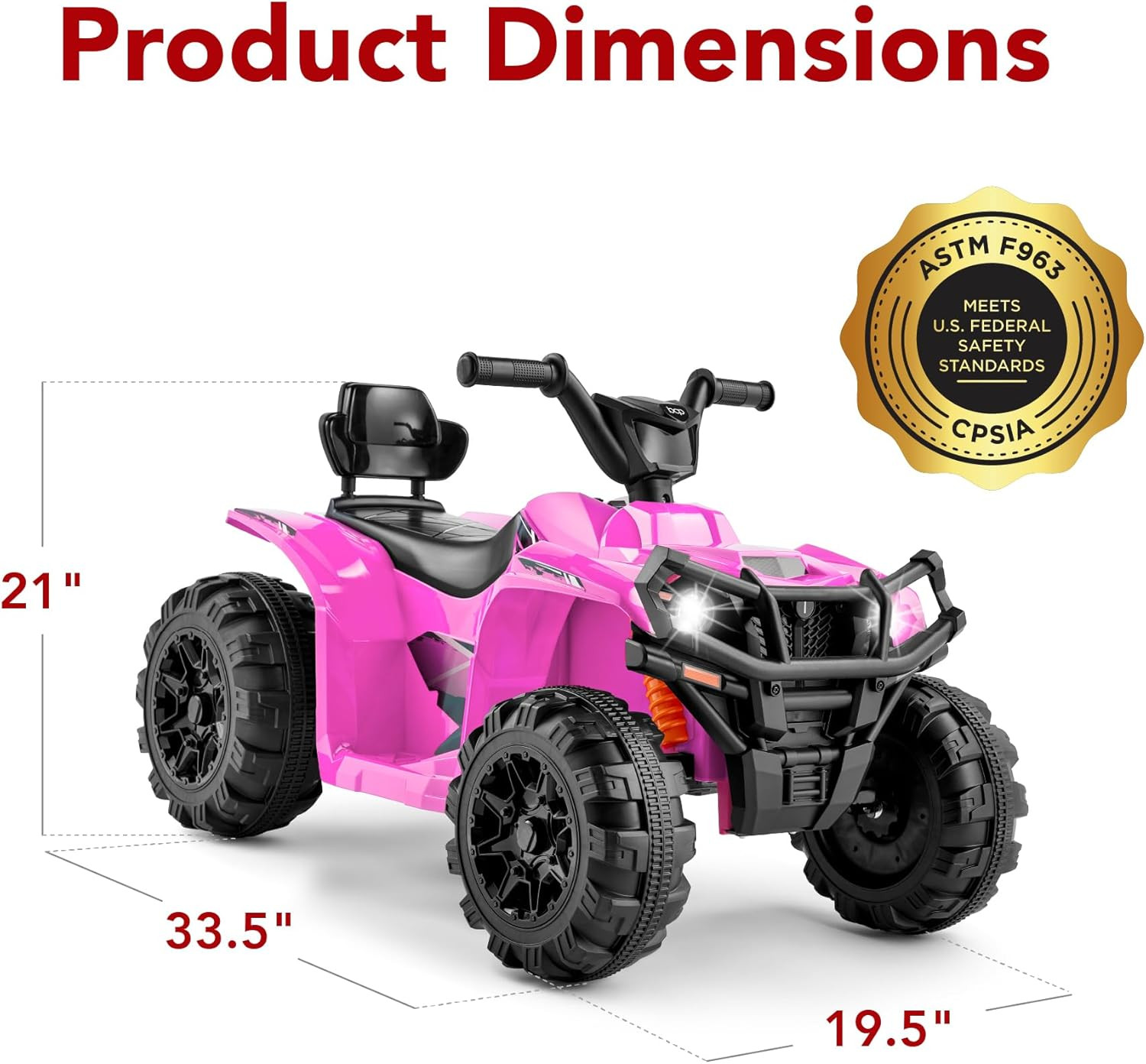 12V Kids Ride-On Electric ATV, 4-Wheeler Quad Car Toy W/Bluetooth Audio, 2.4Mph