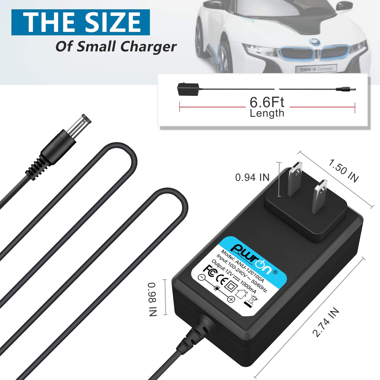 12V AC DC Adapter for Ride On Car, 12 Volt Battery Charger for Best Choice Pr…