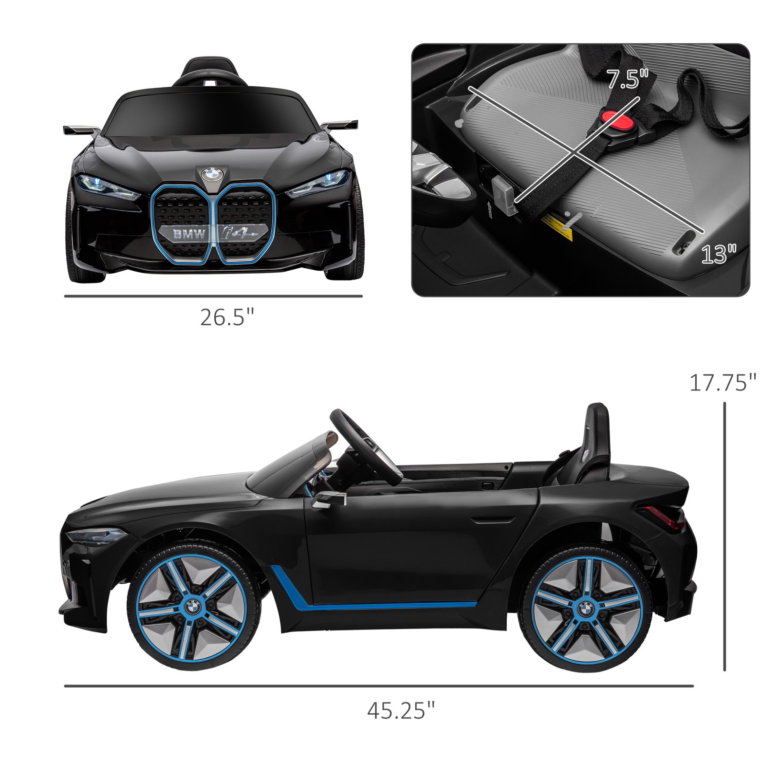12V Electric Ride On Car with Remote Control Battery Powered Toy for Kids 3-6