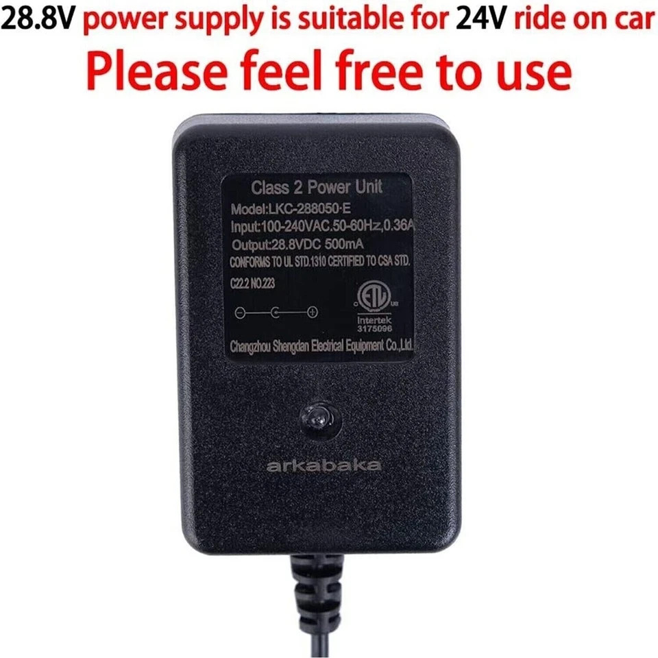 24V AC Power Adapter for Dynacraft Realtree UTV Ride on 4×4 Real Tree Buggy Dyna