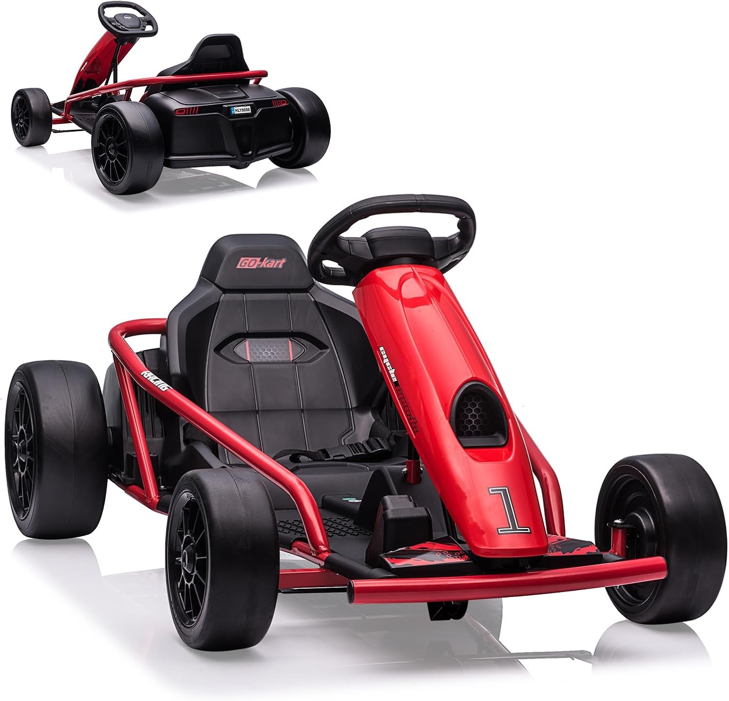 24V 9Ah Ride-on Electric Go Kart Car Toy 8.1 MPH Power Wheels Load 155 Lbs 300w