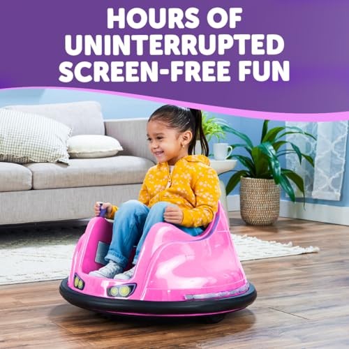 FunPark 6V Bumper Car for Toddlers, Electric Toddler Ride On 6v Pink/Purple