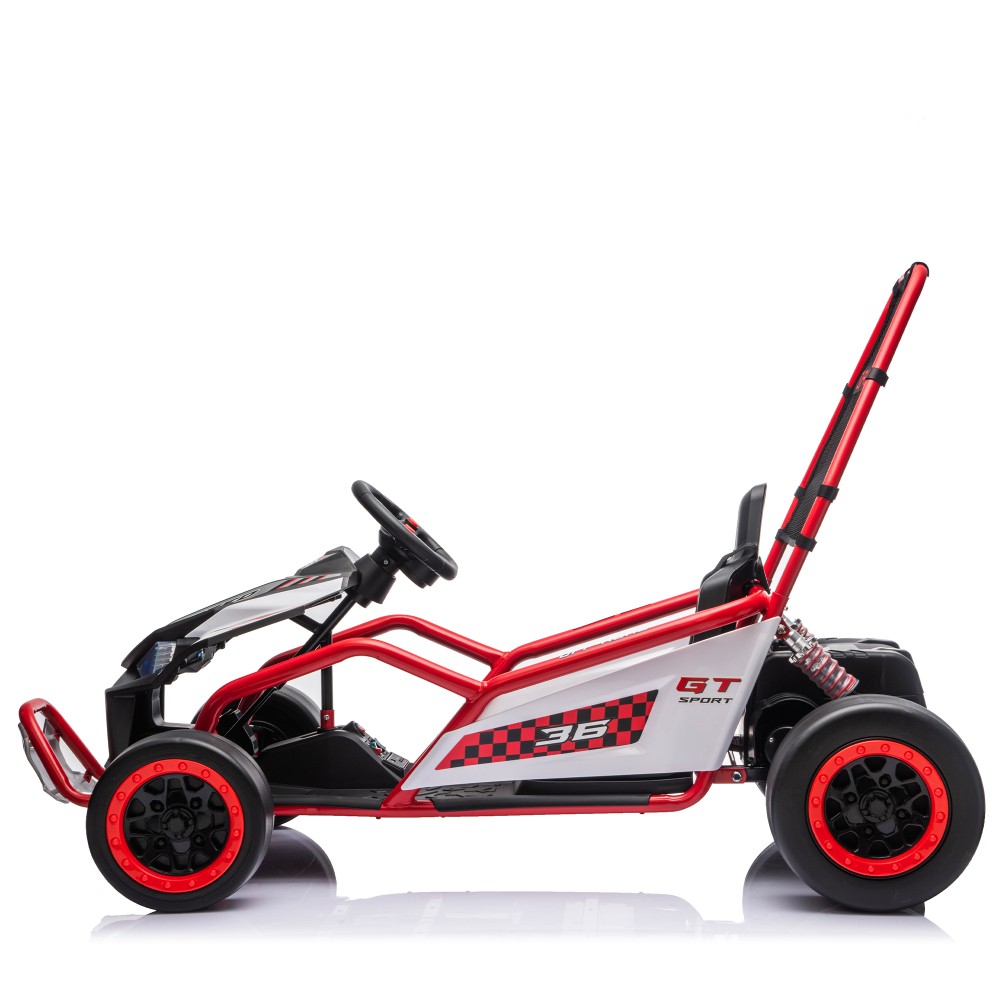 24V 400W Electric Ride on Toy Crazy Go Cart Drift Car 5-7.5 MPH for Kids 6-12