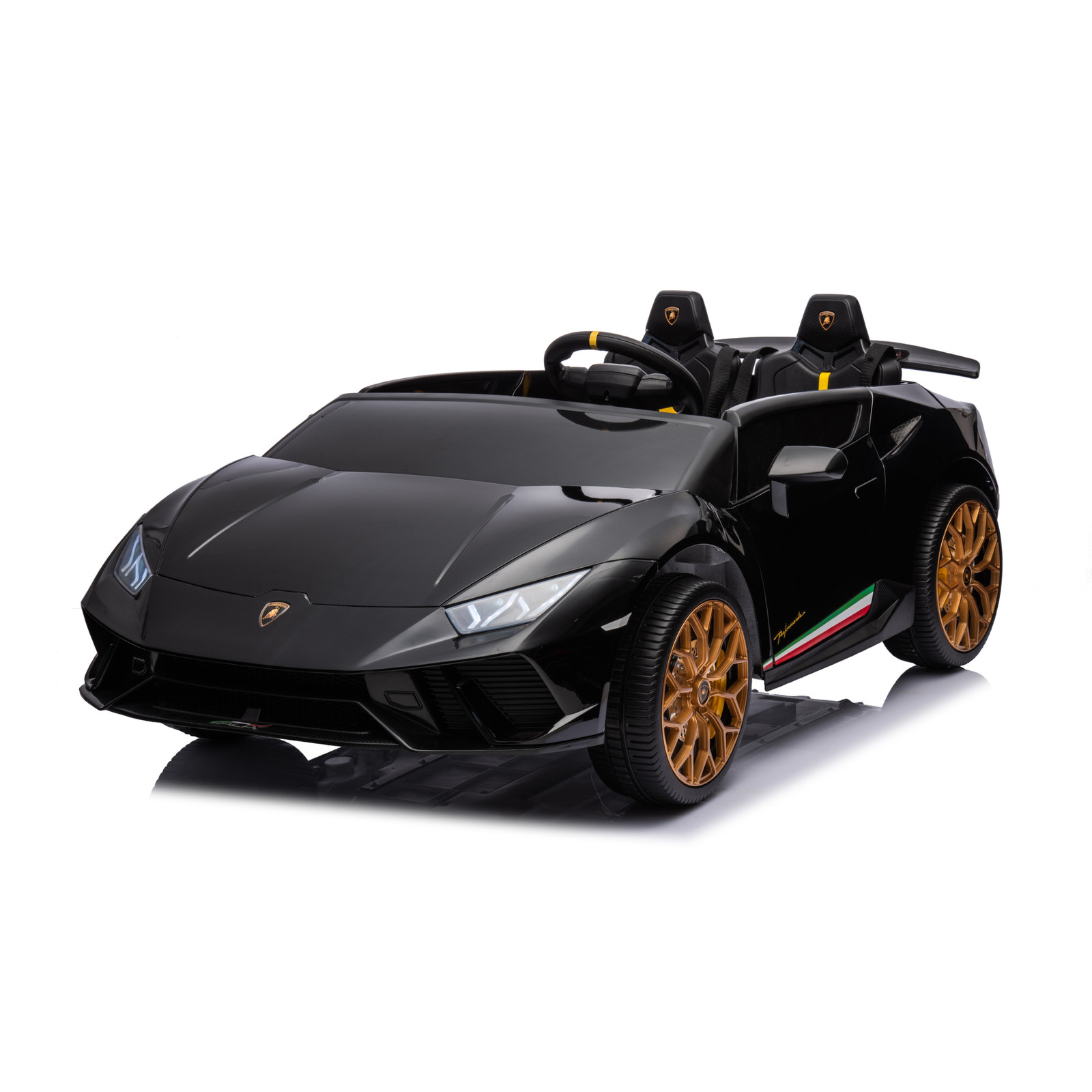24V Lamborghini Huracan 2 Seater Kids Ride On Car RC Remote Leather Seats Black
