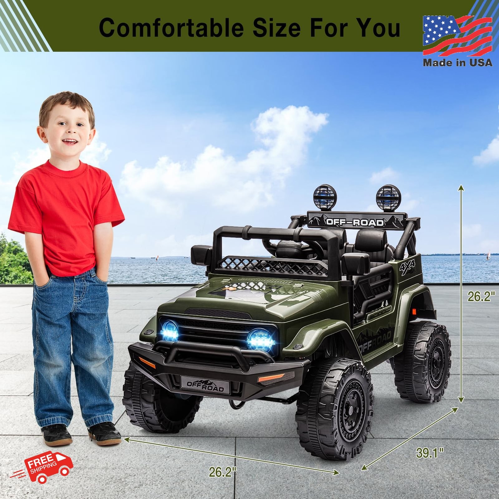 Garvee 12V Kids Ride On Truck Car with Remote Control – Electric Ride On Toys fo