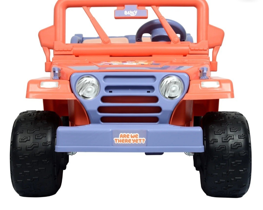 Bluey 4-Wheeler Battery-Powered 12V Ride-On Car w/ Songs from the Show, Ages 3+