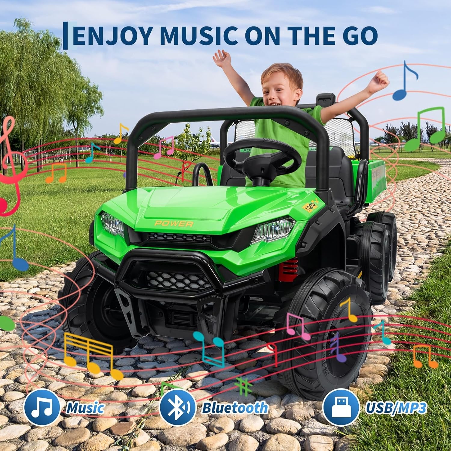 24V 4WD Kids Ride-on Dump Truck Remote Control 2-Seater with Dump Bed 3 Speed