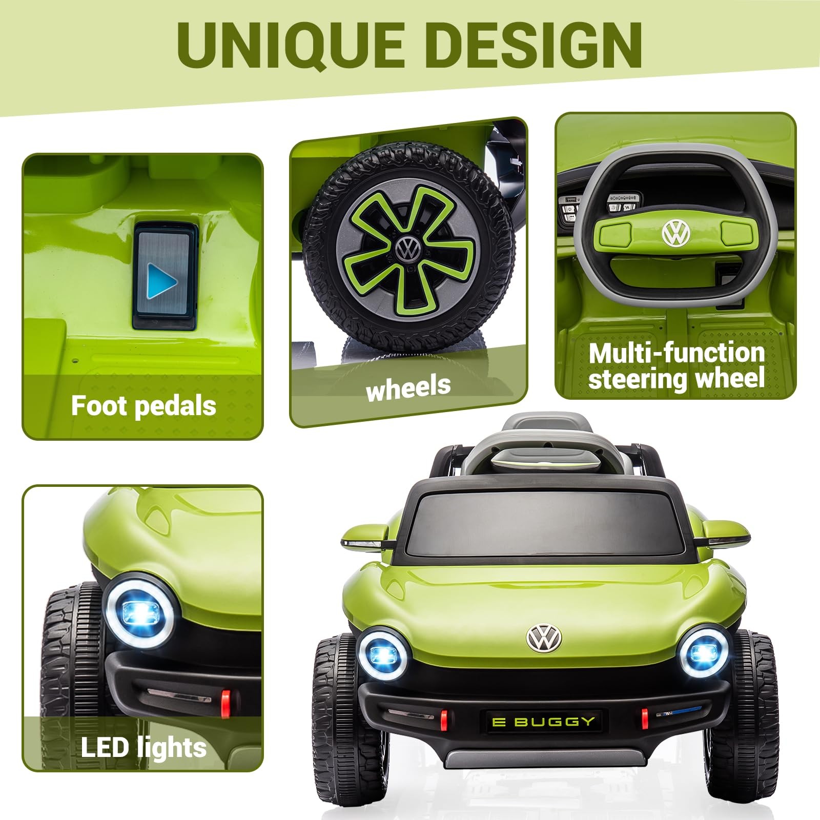 12V 7AH Ride On Car Toddler Electric Vehicle with Remote,Light, USB, Horn, Music