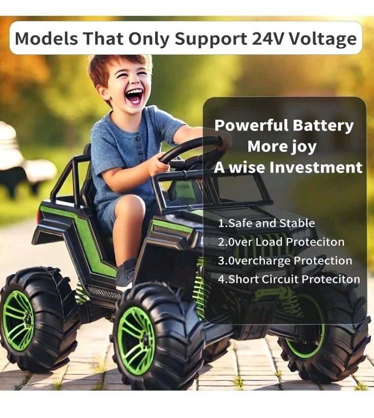 24V 7Ah Lithium Battery for Ride-On Cars Fits Dynacraft Realtree 24V UTV’s as we
