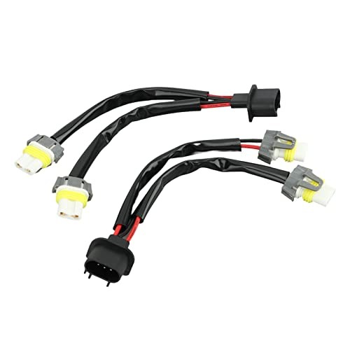 H13 9008 to 9005 9006 Adapter, 2 Way Splitter Wiring Harness for LED