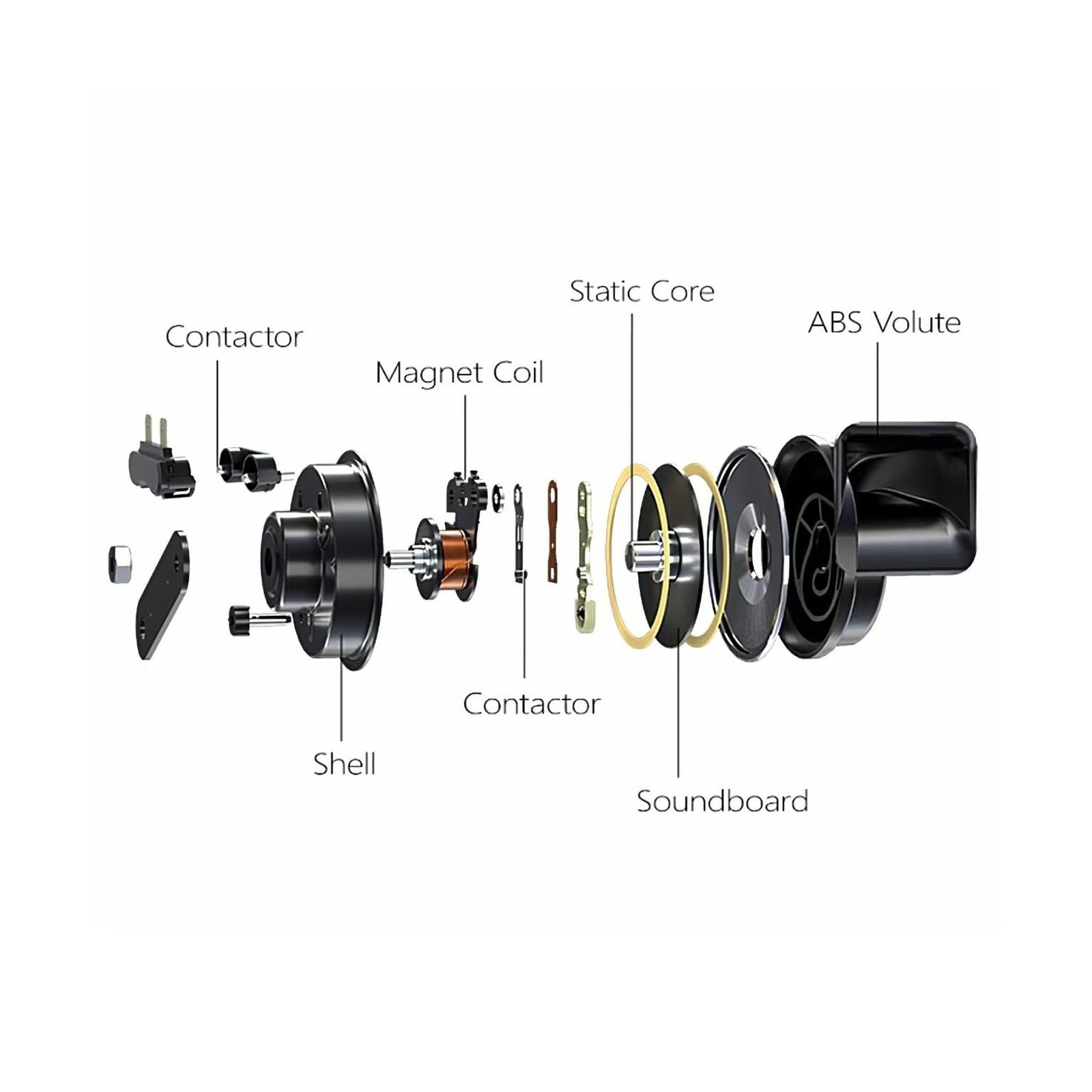 115DB Super Loud Air Horn | 12V Waterproof Electric Snail Horn Replacement Ki…