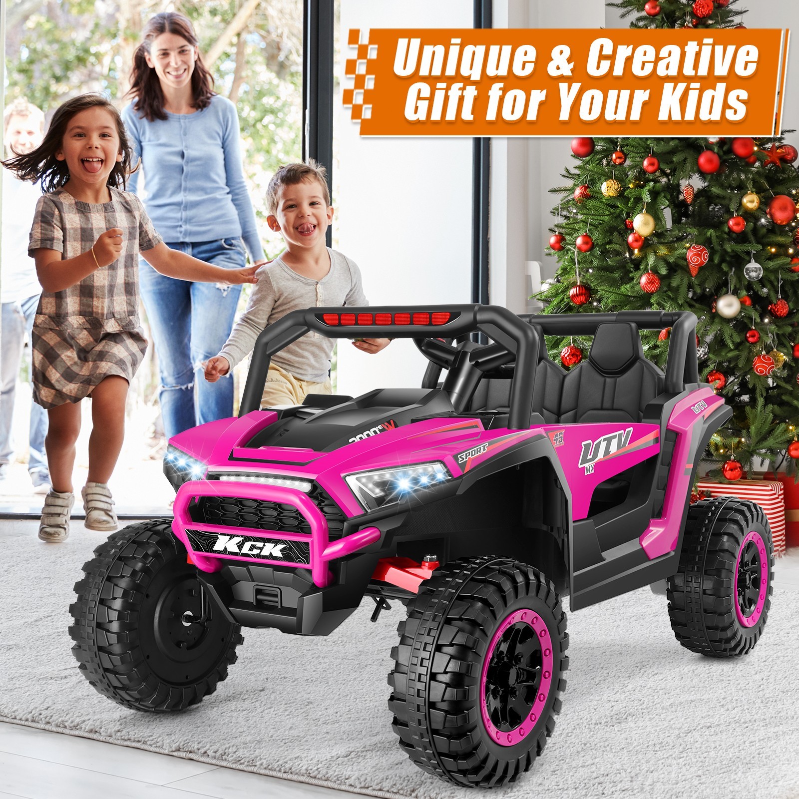24V Ride on UTV Car 2-Seater Kids Electric Vehicle w/Remote Control 4.5mph Gift-