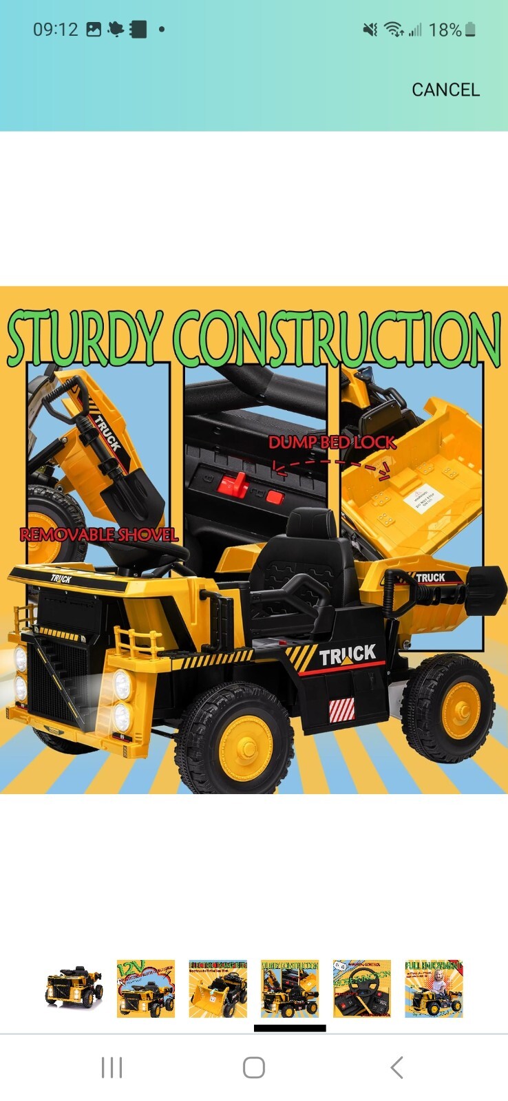New Dump Truck for kids, Construction Vehicles for Kids,Electric Car,4Mph Max