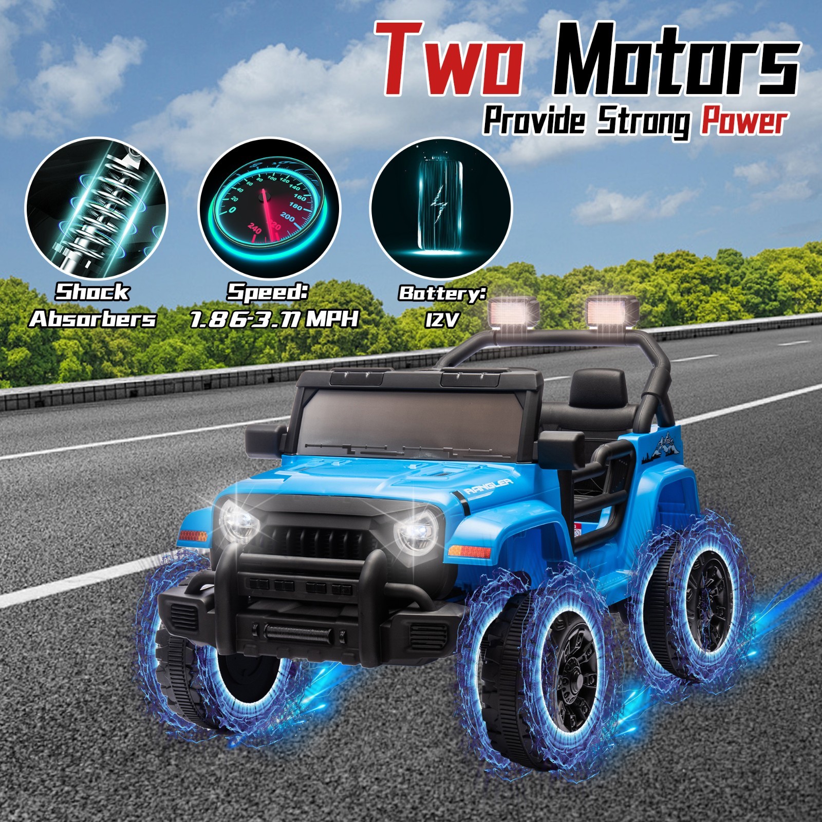 12V Electric Ride On Toys Jeep UTV Car for Kids w/Remote, Battery Powered Wheels