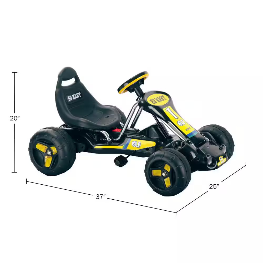Go Kart Kids Ride-On 4-Wheel Pedal Car with Racing Decals