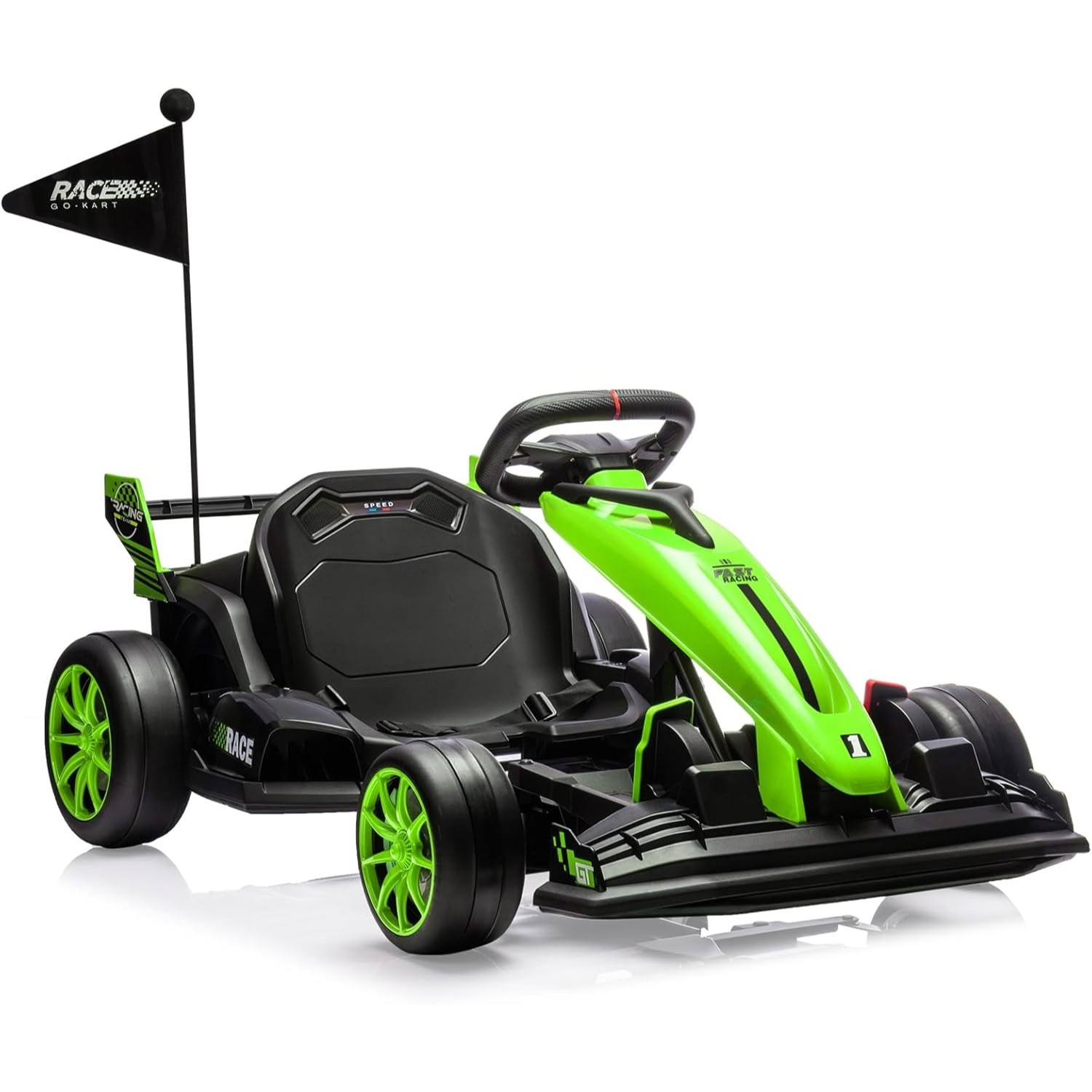 24V Electric Go Kart for Kids, Drift Kart with Dual 200W Motors, 7.5MPH, Age 6+