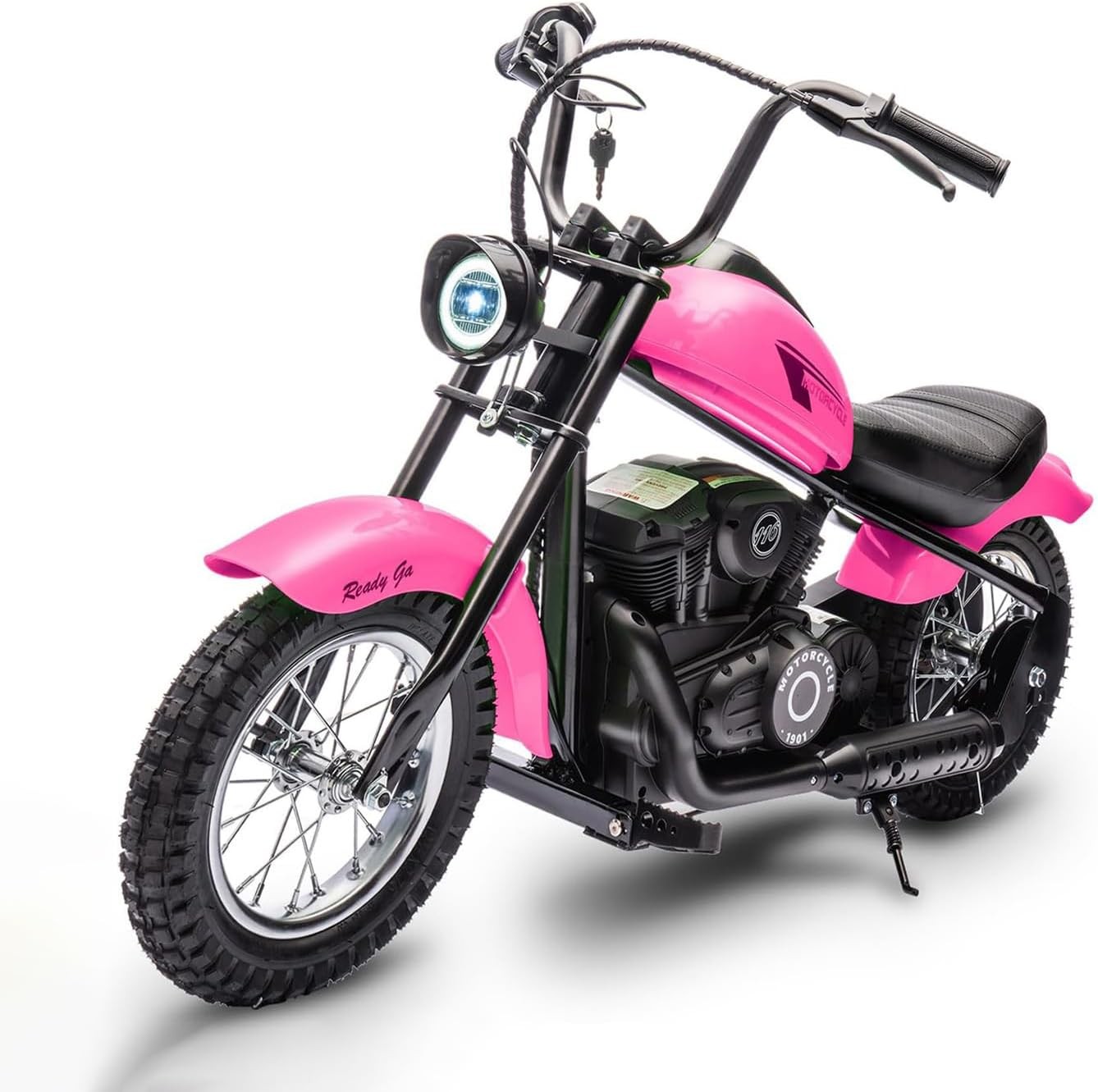 Electric Motorcycle for Kids 24V, Ambient Light, Music, Fog & 60-Min Ride Time