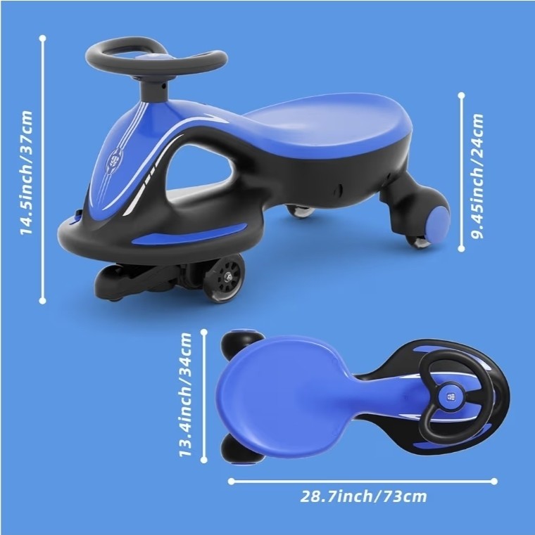 Electric Wiggle Car, 2 in 1 Wiggle Car Ride on Toy, 6V Rechargeable Battery…
