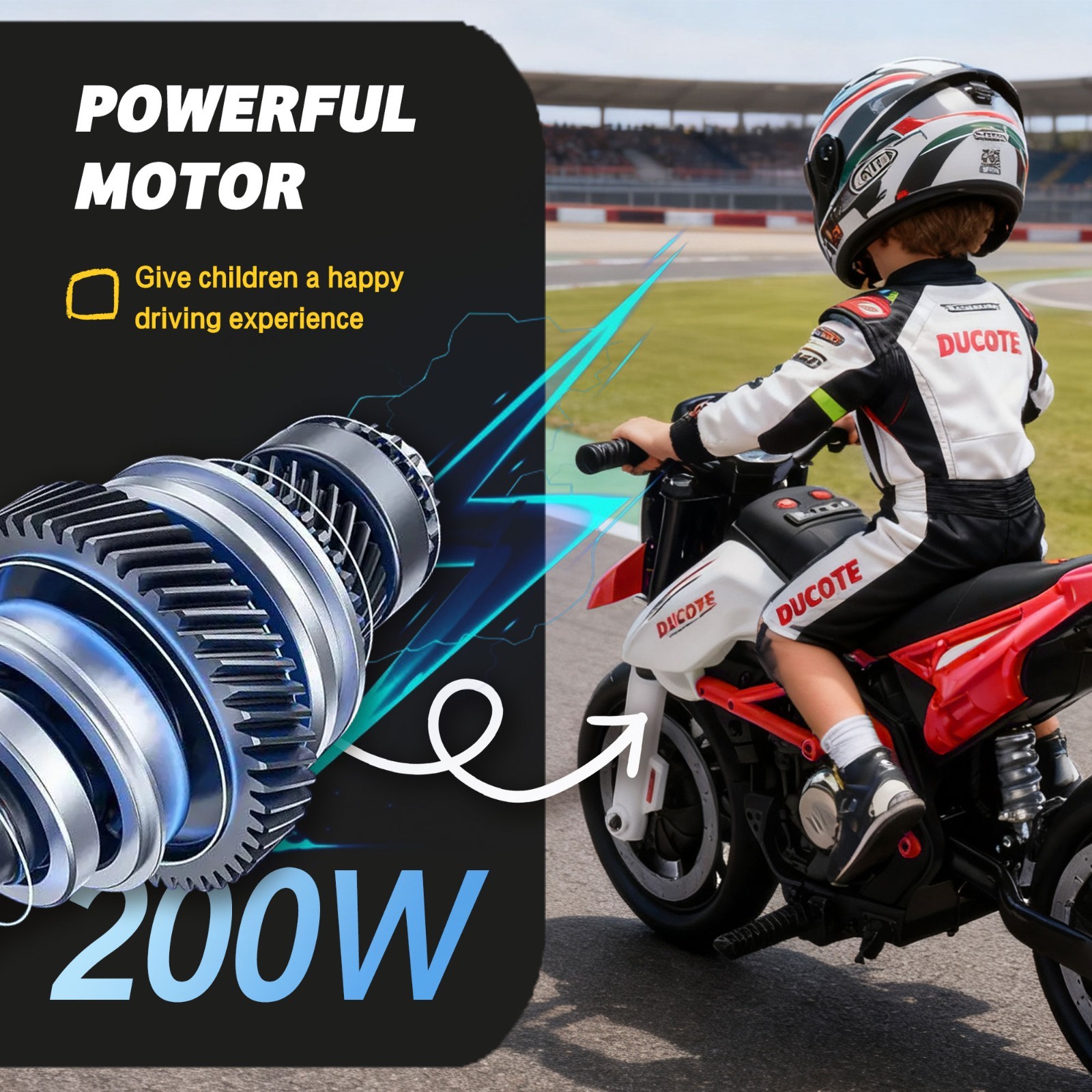 24V Kids Electric Motorcycle Ride On Toys Electric Bike for age 6+, Red