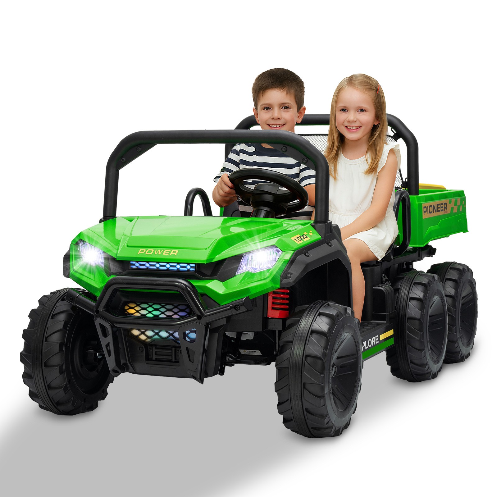 24V 2 Seater Ride on Dump Truck for Kids with Remote,Electric Dump Bed,Shovel
