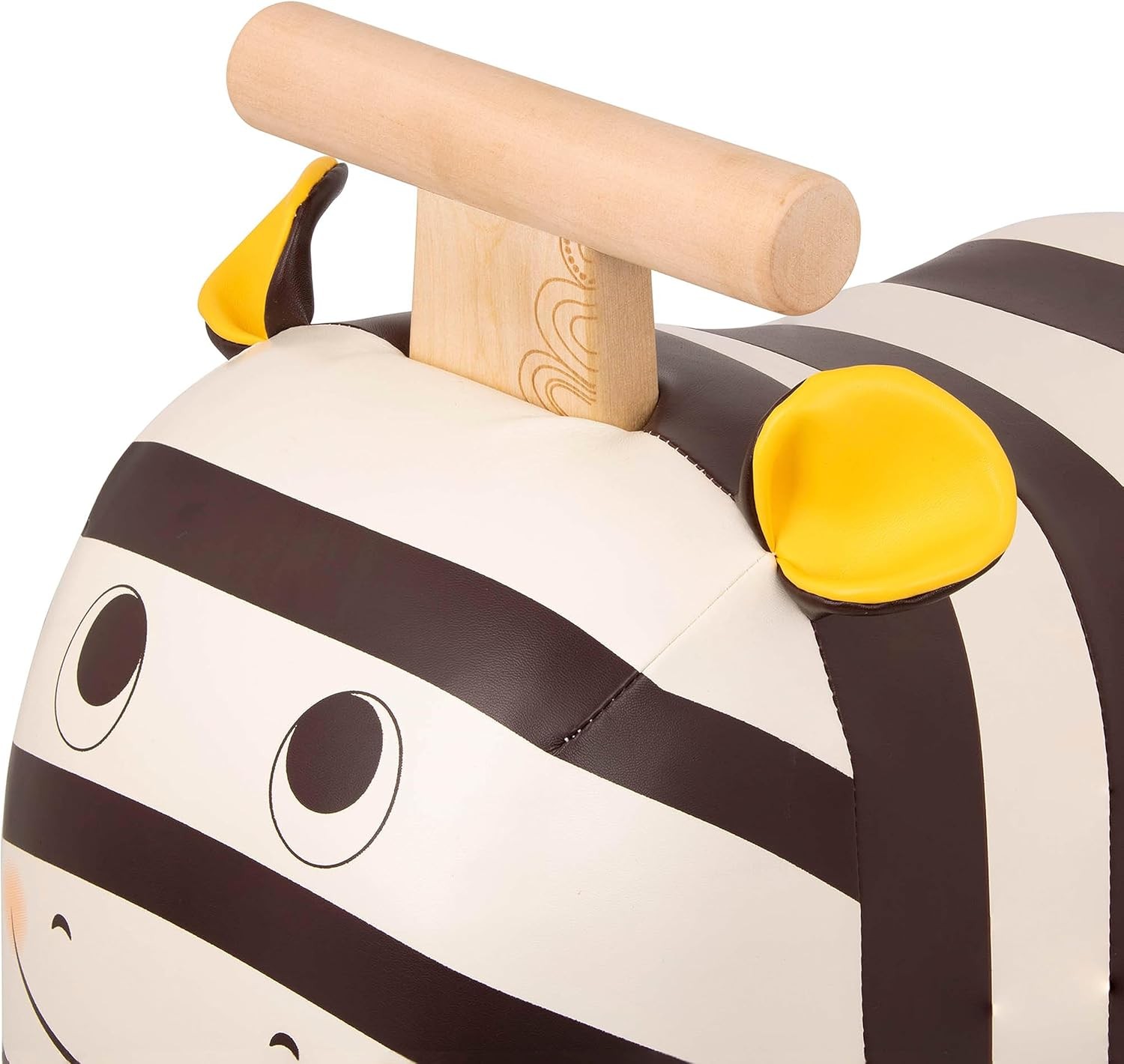 B. toys – Ride – On Zebra – Ride – On Toy for Toddlers – Soft Seat – Wooden Toys