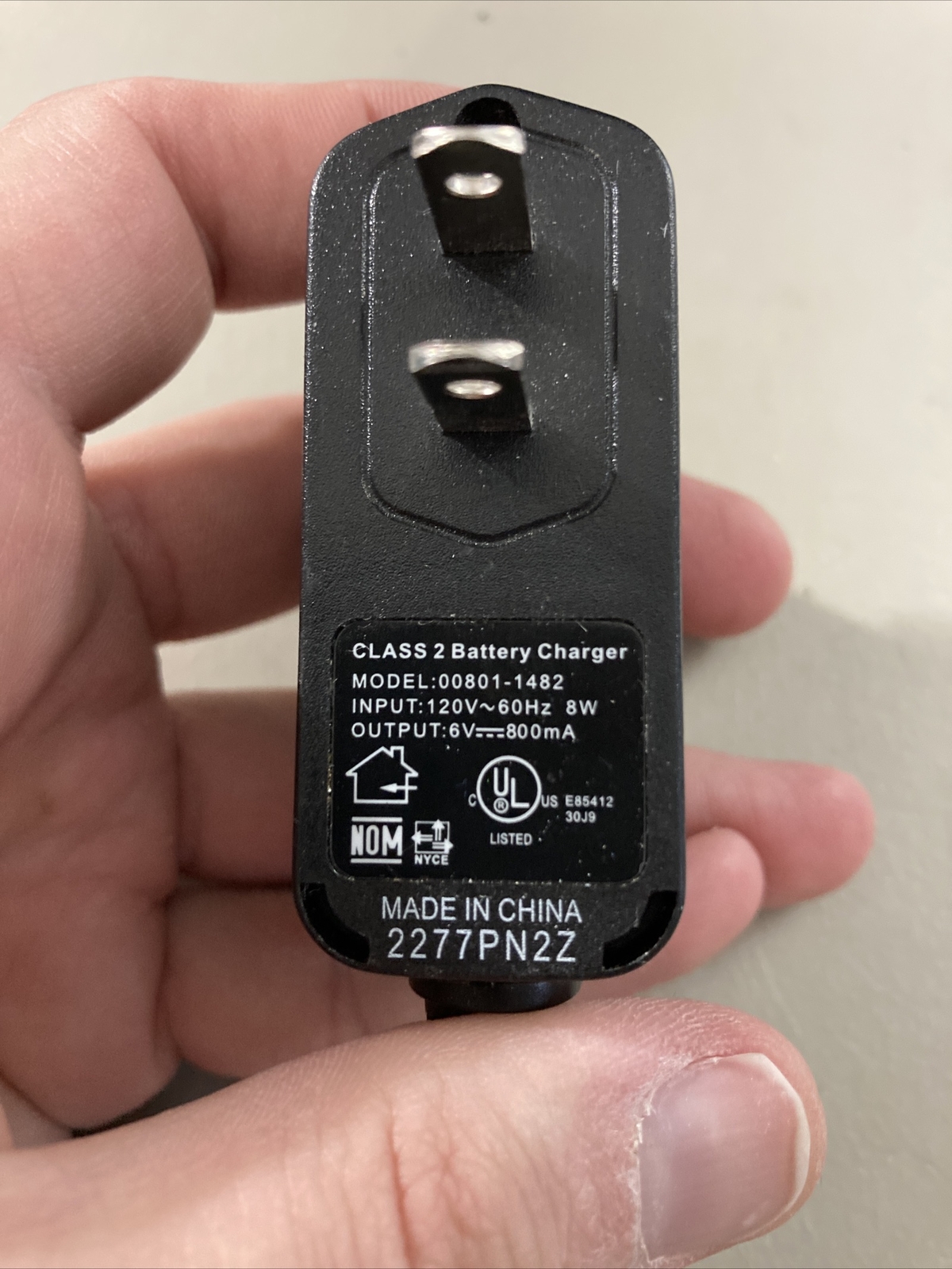 Fisher Price Power Wheels Class 2 Battery Charger 00801-1482 6V 800mA OEM L@@K!!