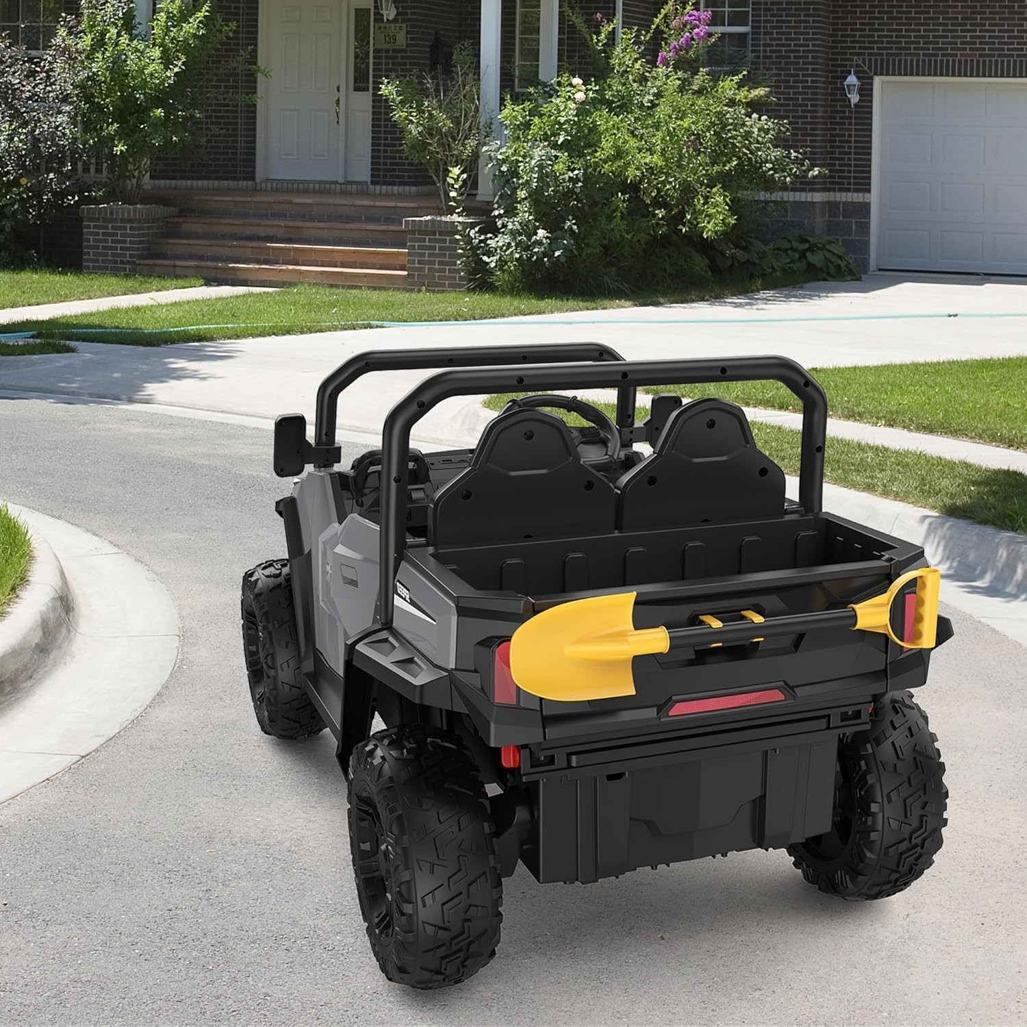24V Ride On Truck for Kids w/ Remote, 4WD, LED Lights,Bluetooth,Dump Bed,2 Seats