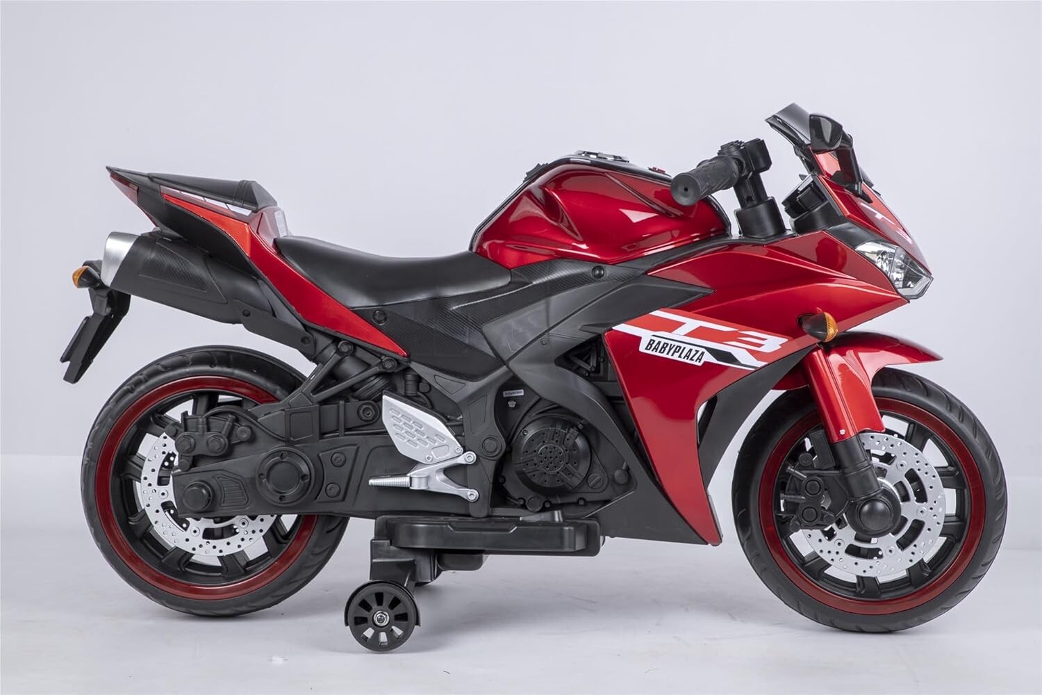 Kids Electric Motorcycle with Trainning Wheels for 3-8 Years Boys Girls,Red