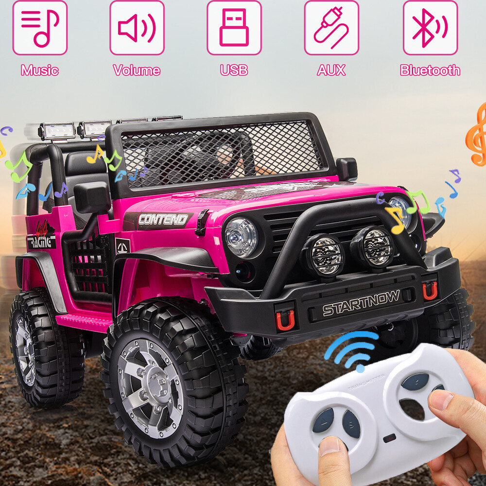 12V Electric Ride On Car 2 Seater Vehicle Toy Kids Truck Jeep w/ Remote Control