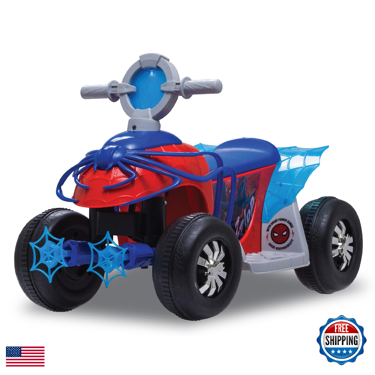 Kid Trax Toddler Marvels Spider-Man Premium Toddler Quad Ride-On Kids 18-30
