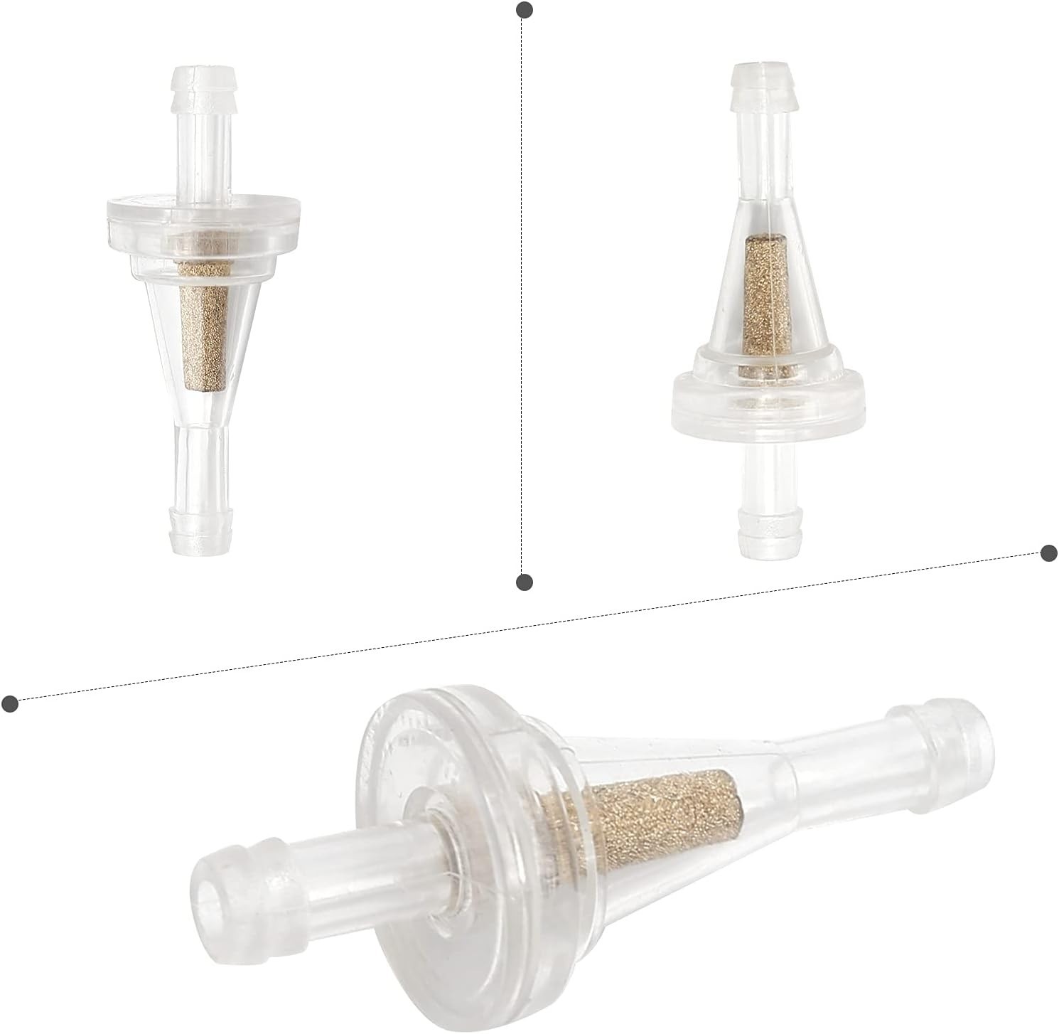 10Pcs 1/4 Inch Motorcycle Clear Gas Inline Fuel Filter Replacement for Dirt B…