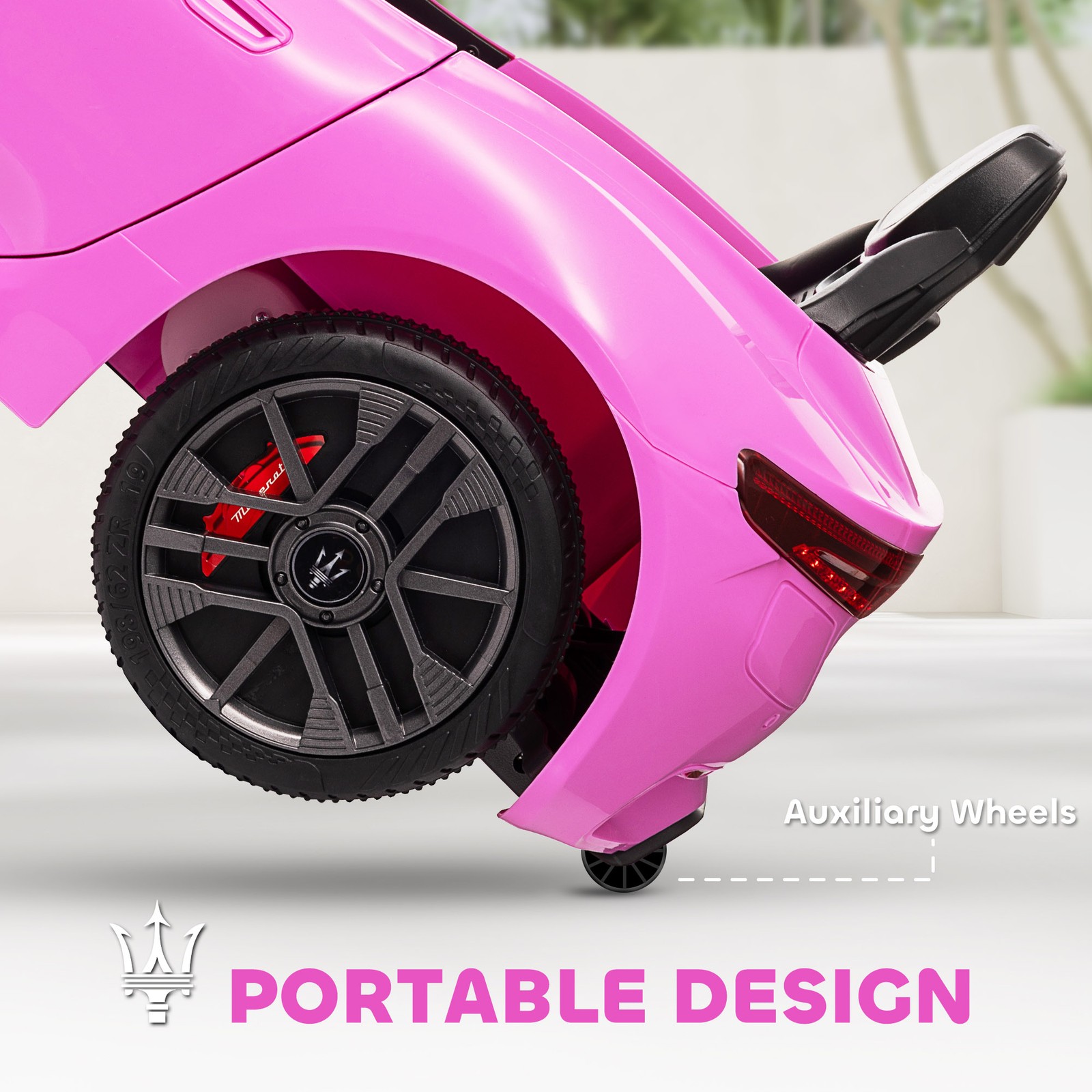 Maserati Gran Turismo Licensed 12V Kids Electric Car, Pink