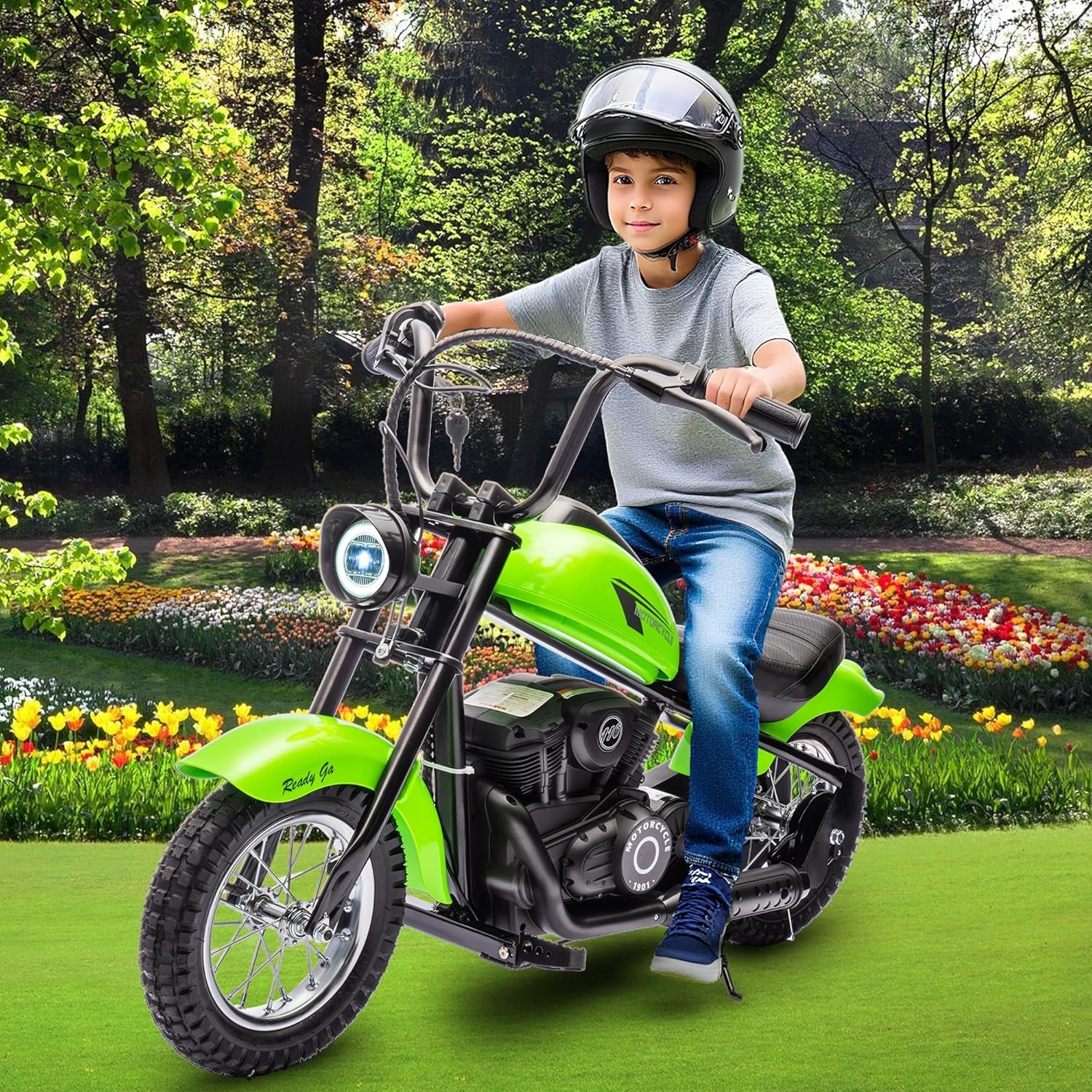 24V Electric Dirt Bike Kids Ride on Motorbike Electric Motorcycle Max Up 14 MPH
