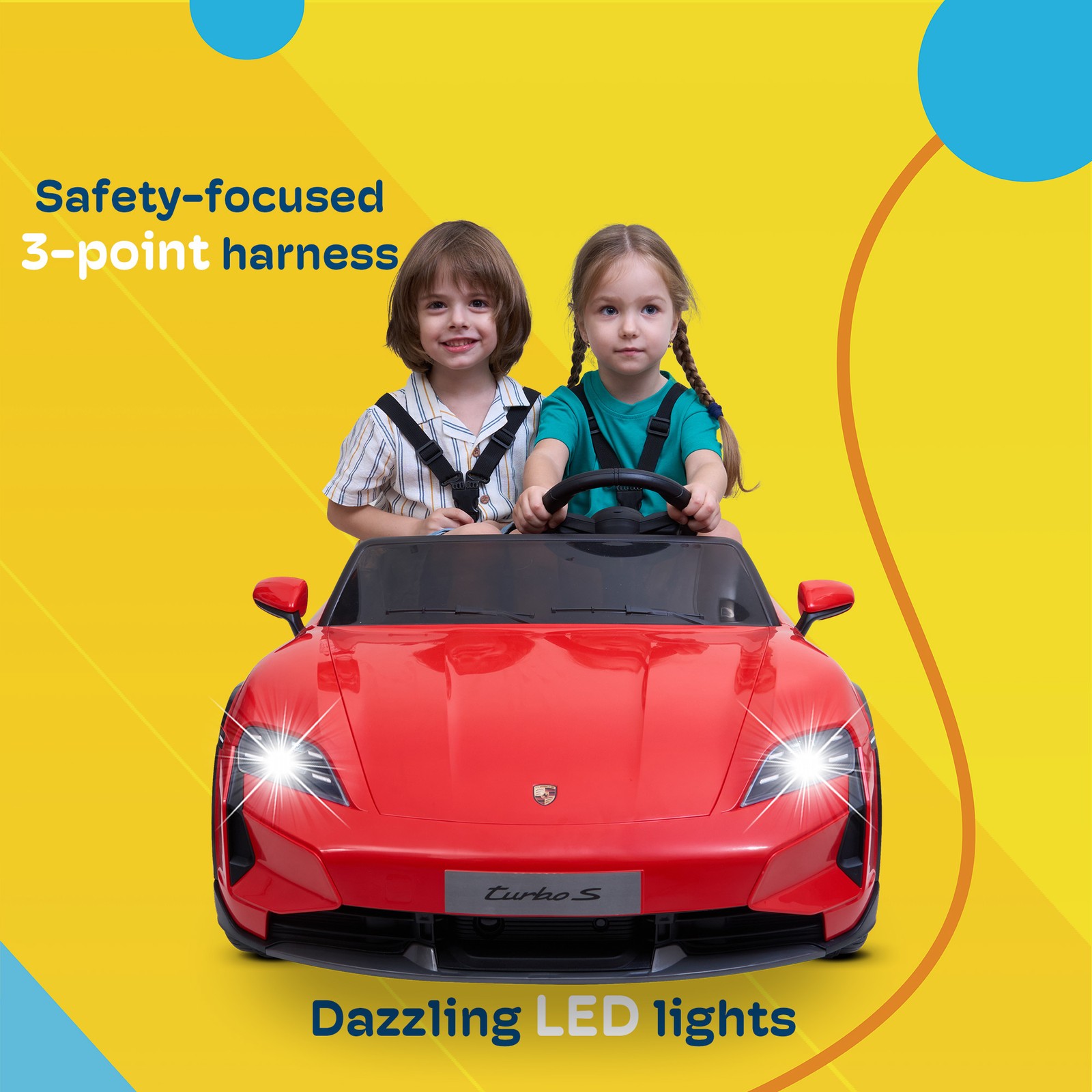 Kidzone Electric 2-Seater 12V/24V Ride On Car w/ Remote Control