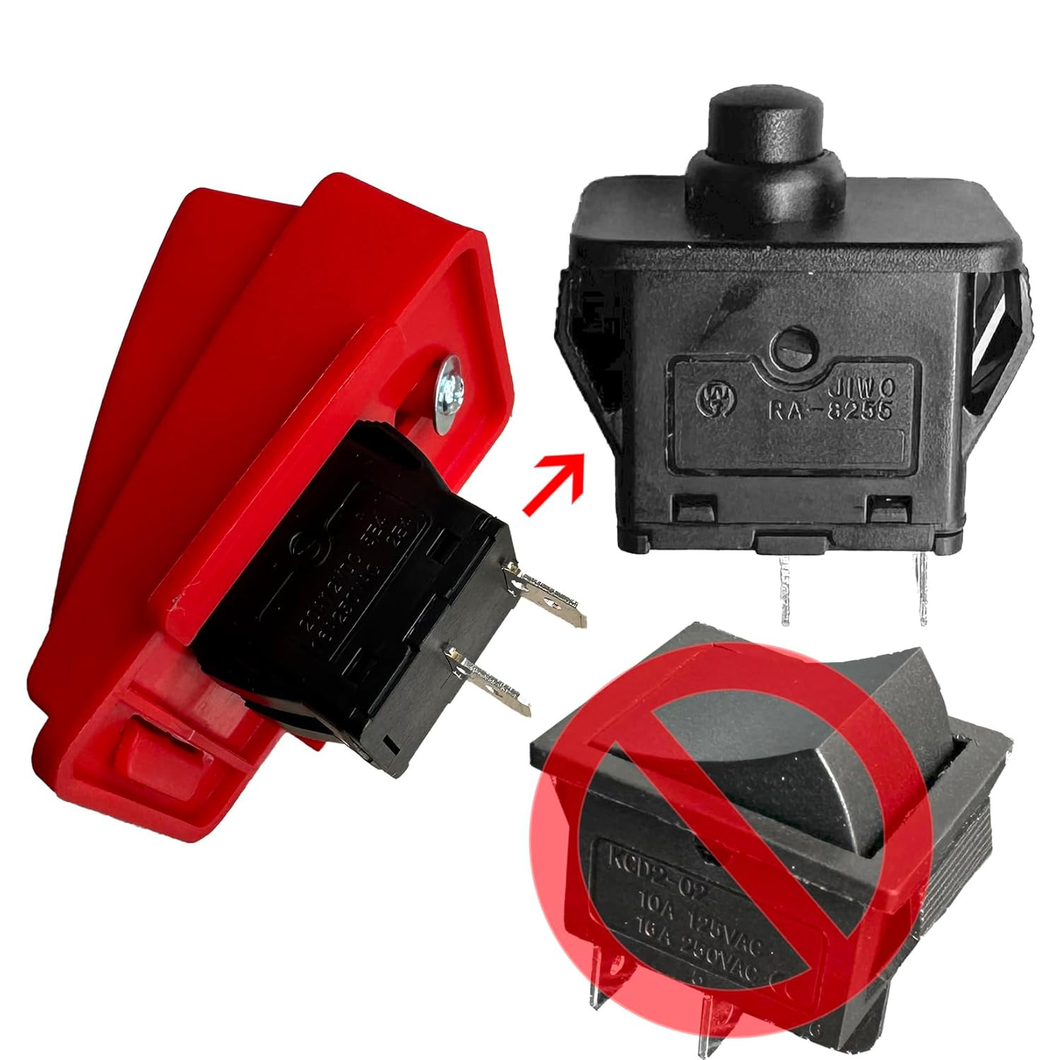 2 Pcs 12V Power Wheel Foot Pedal Plunger Type Switch Accelerator Gas Pedal for K