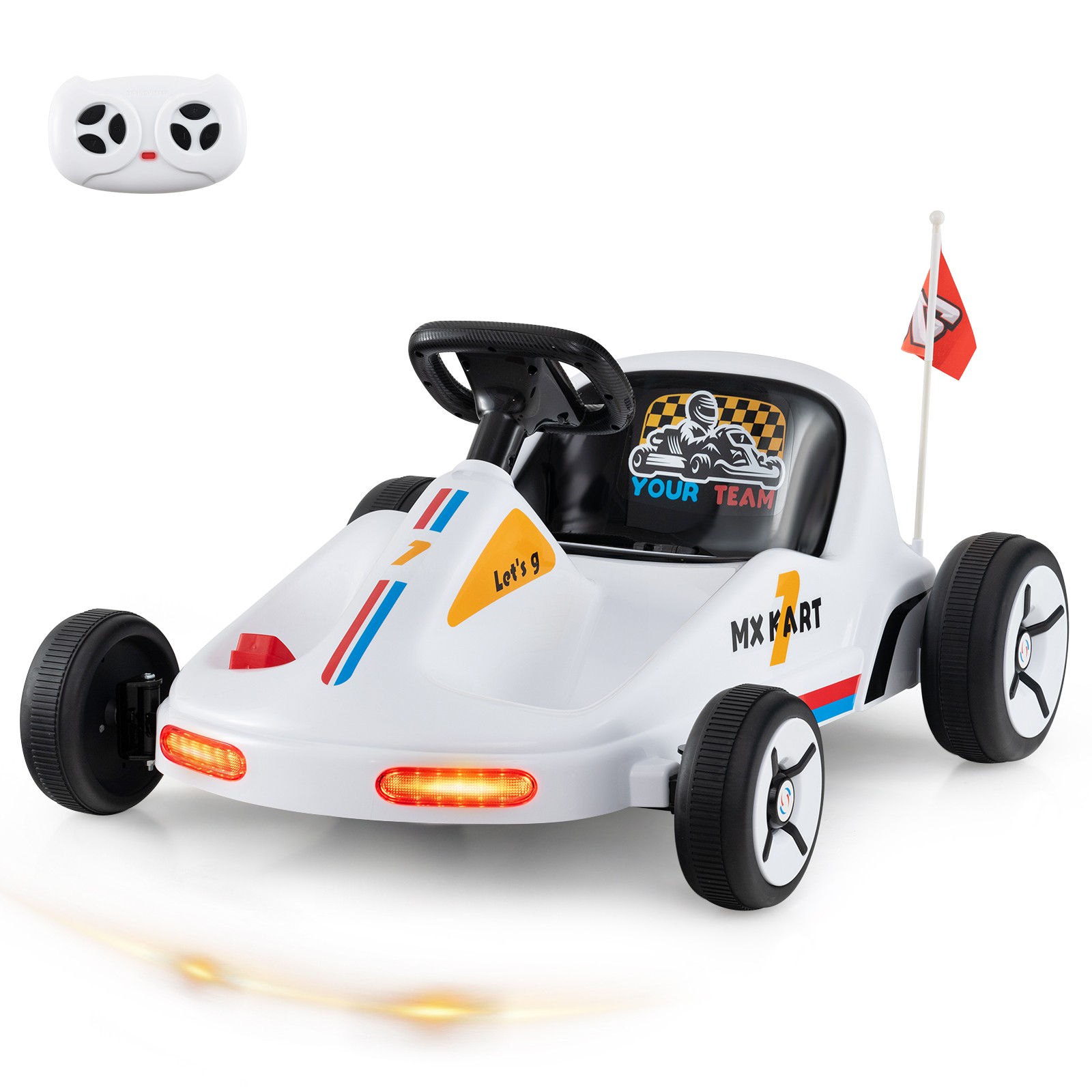 12V Kids Electric Go Kart 7AH Battery Powered Ride on Race Toy w/ Remote Control